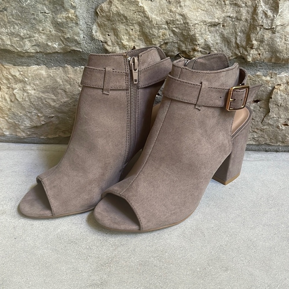 Open toe booties